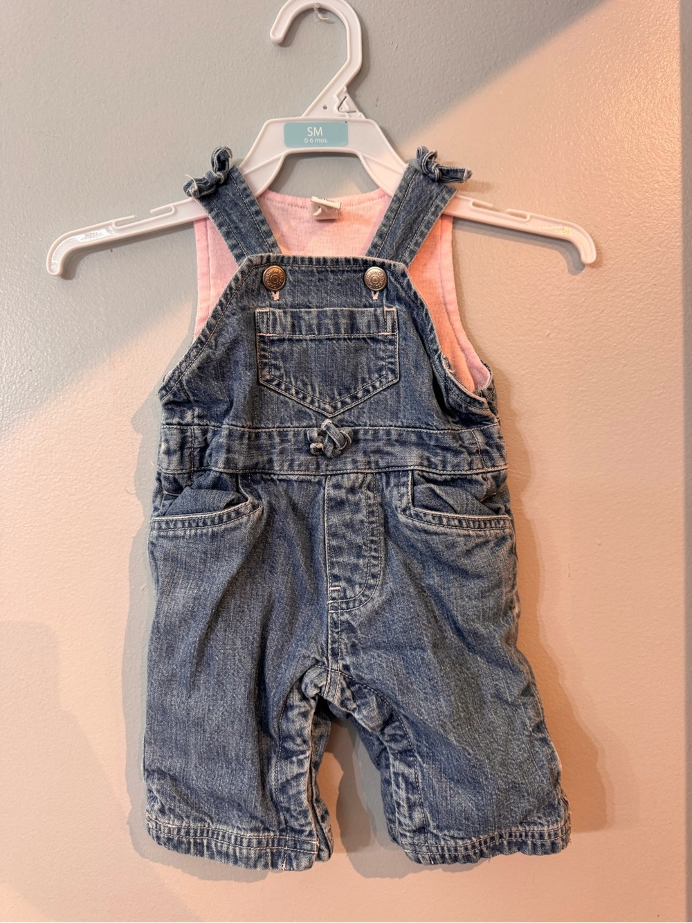 Vintage Baby Gap Overalls with Pink Lining